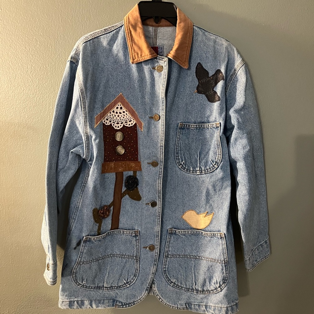 Vintage Sun belt women’s denim jacket medium 100% cotton